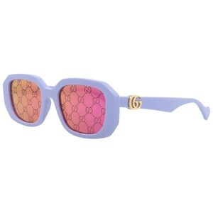 Gucci Lavender Frame Sunglasses with Pink-Orange Gradient GG Lenses